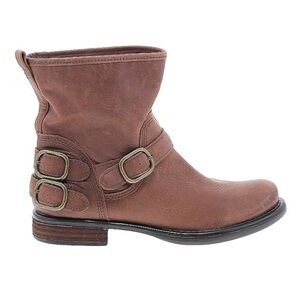 LUCKY BRAND Boots Women’s Size 8.5 Norton Leather Buckle Moto Slouchy Ankle